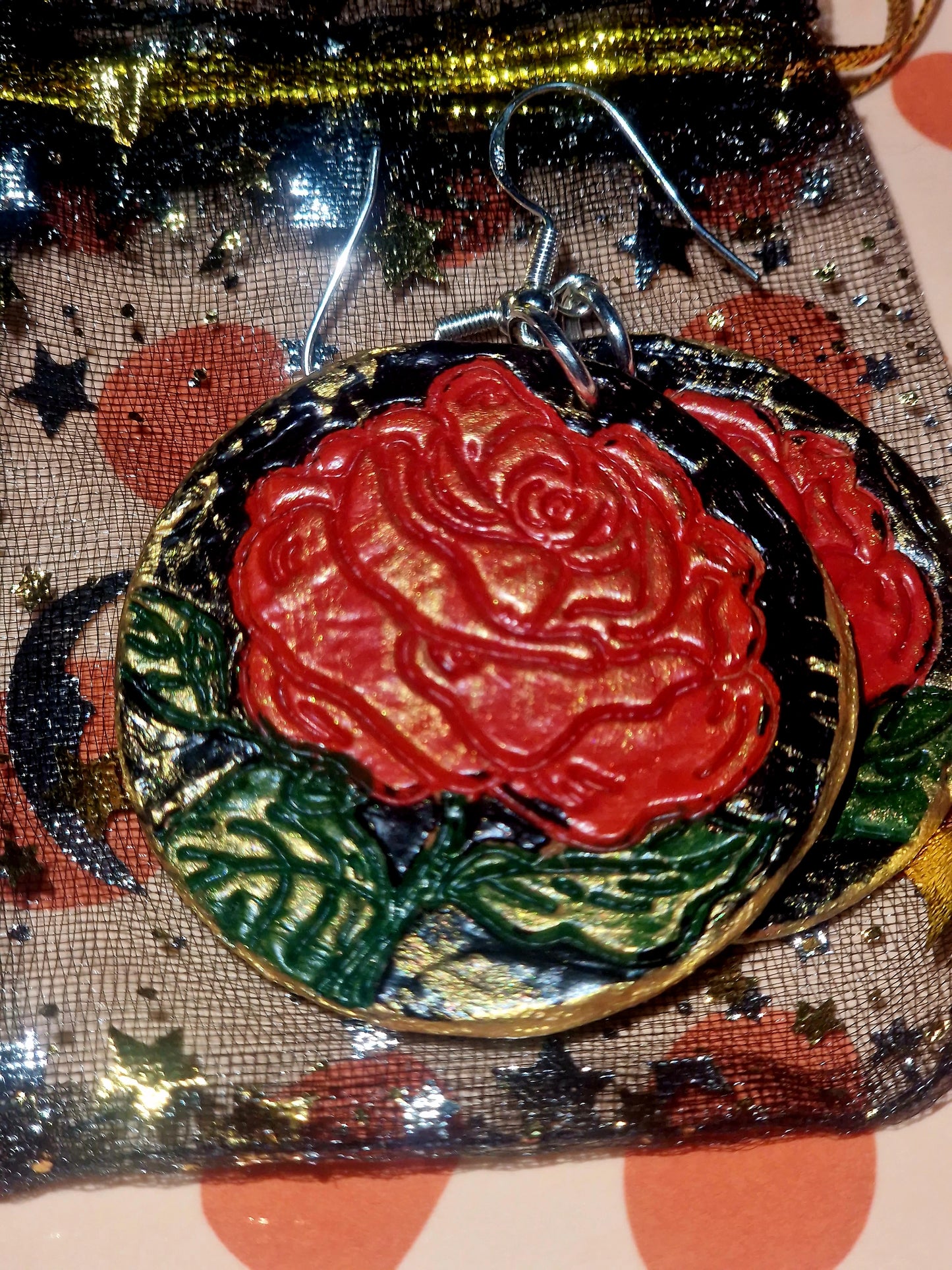 Red as the rose, earrings