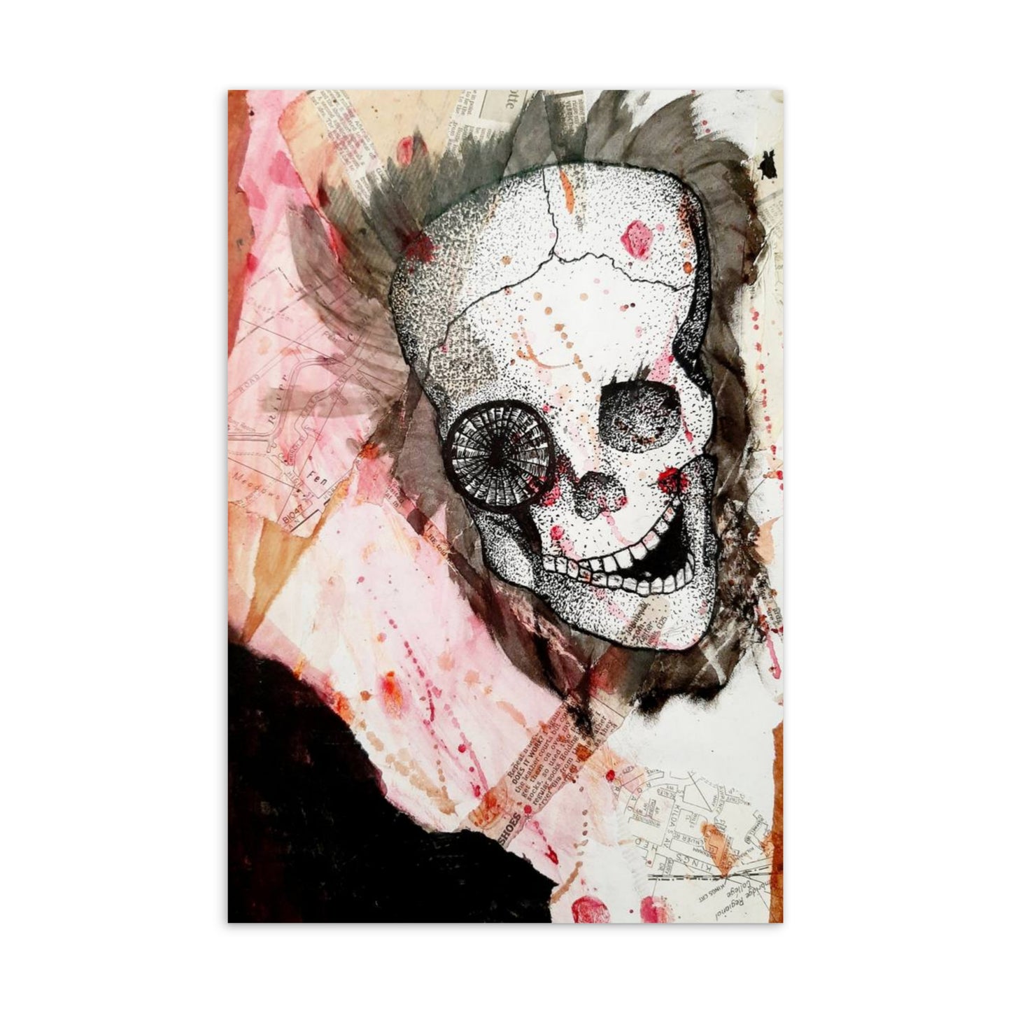 Cyborg skull, Postcard