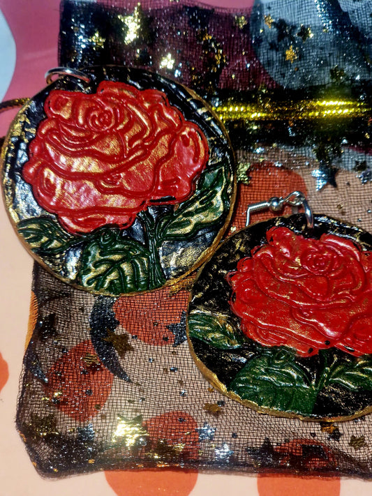 Red as the rose, earrings