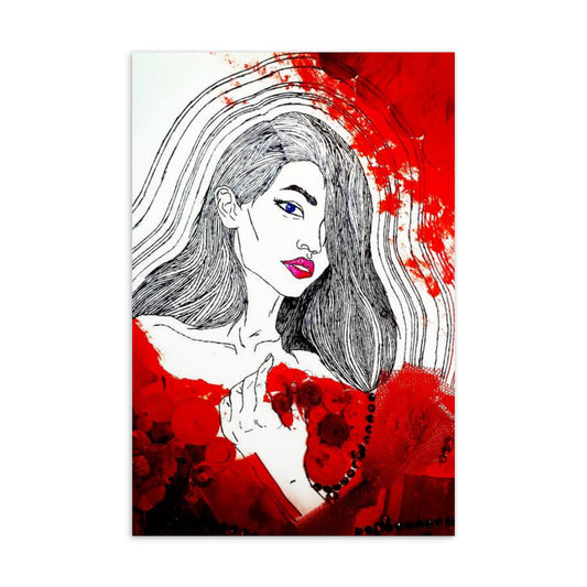 In a sea of red, Postcard